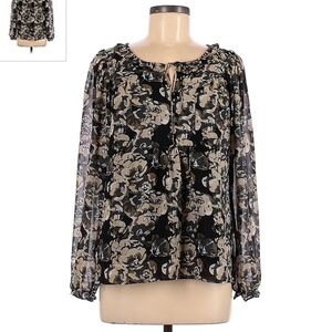 A.N.A. A New Approach Flowy Boho Bohemian Top Blouse Women's Medium M Floral EUC